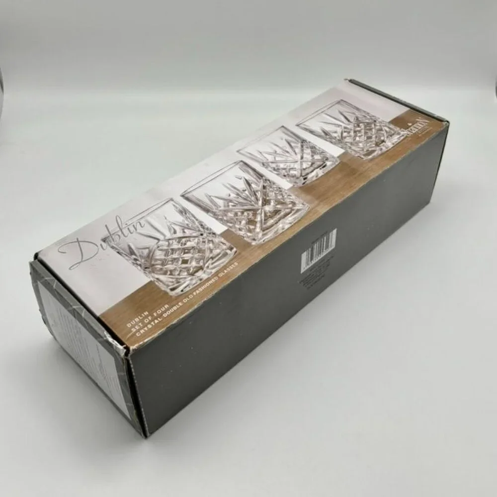 Shannon Crystal by Godinger Dublin Collection Dbl Old Fashioned Glasses Set Of 4 - Picture 11 of 15